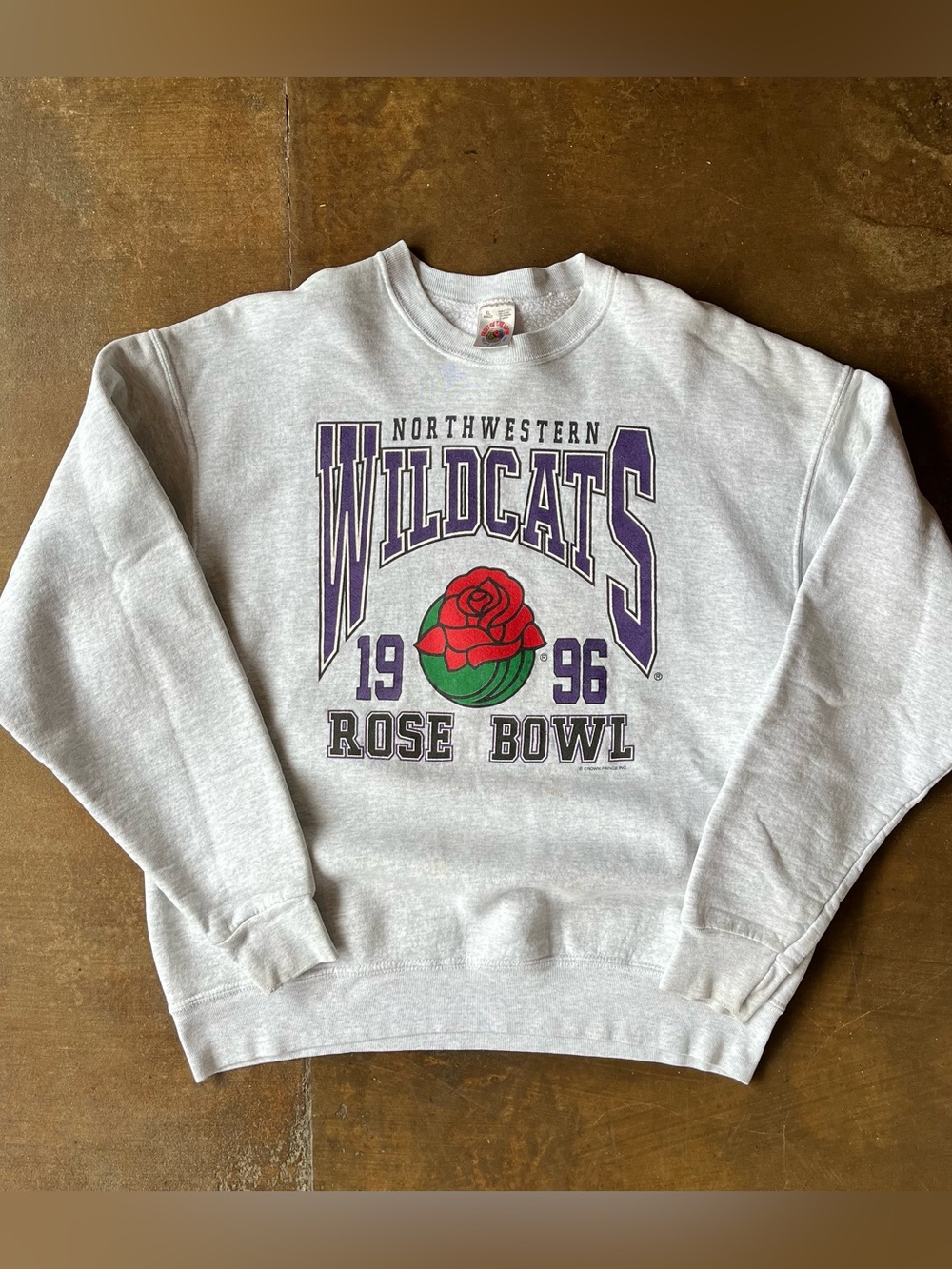 Vintage 1996 Rose Bowl Northwestern Wildcats Illinois Crewneck Sweatshirt XL
